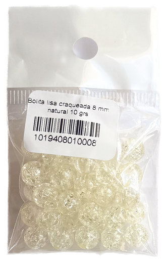 [10194] Bolita lisa craquelada 8 mm natural 10 grs    