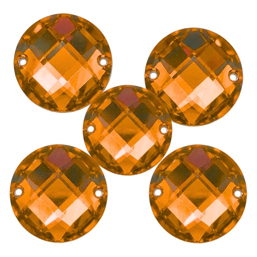 [10925] Gema acrílica redonda 20mm naranja x 25 un. 