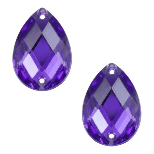 [10843] Gema acrílica gota 10x14mm violeta x 100 un