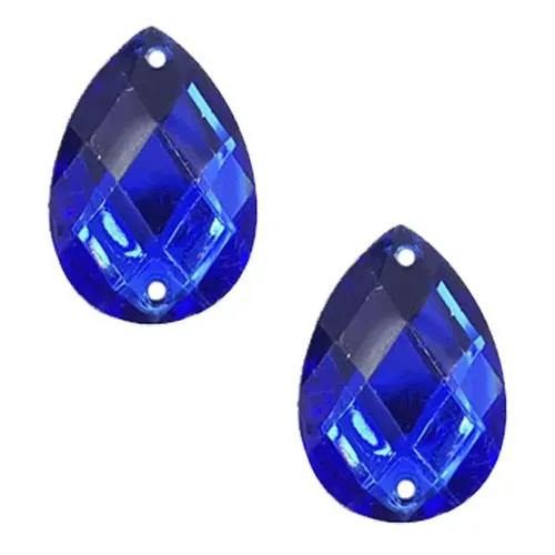 [10843] Gema acrílica gota 10x14mm azúl x 100 un. 