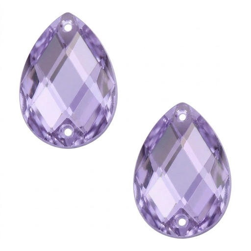 [10843] Gema acrílica gota 10x14mm lila x 100 un.  
