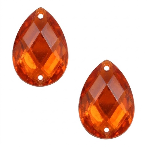 [10843] Gema acrílica gota 10x14mm naranja x 100 un.       