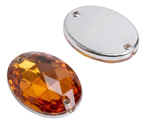 [10955] Gema acrílica oval 18x23mm naranja x 25 un.    