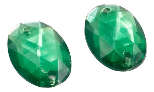 [10954] Gema acrílica oval 13x18mm verde x 25 un.  