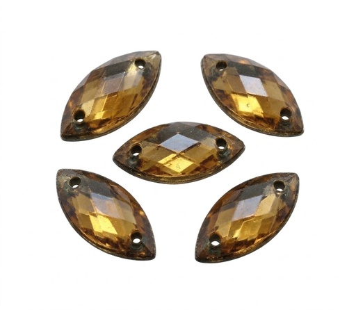 [10878] Gema acrílica elíptica 20x40mm caramelo x 10 un.   