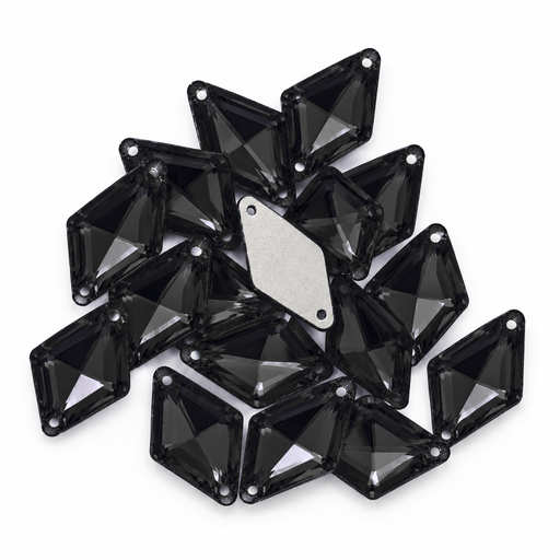 [10882] Gema acrílica rombo 14x24mm negro x 25 un.   