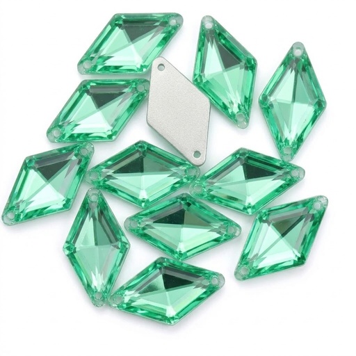 [10884] Gema acrílica rombo 17x28mm verde claro x 10 un.  