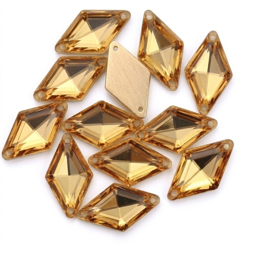 [10884] Gema acrílica rombo 17x28mm caramelo x 10 un.   