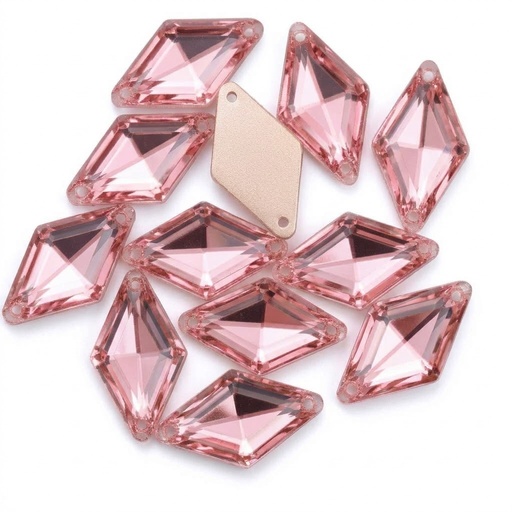 [10884] Gema acrílica rombo 17 x 28mm rosa x 10 un.        