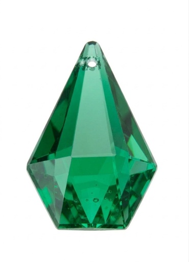 [10923] Gema acrílica gota hexagonal 28x20mm verde claro x 20 un.   