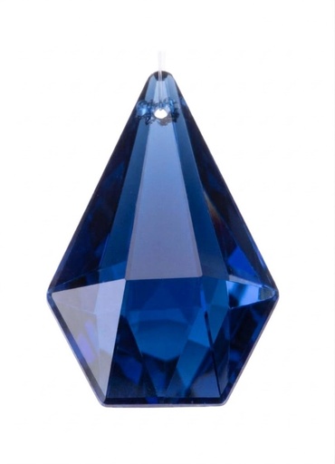 [10923] Gema acrílica gota hexagonal 28x20mm azúl x 20 un.  