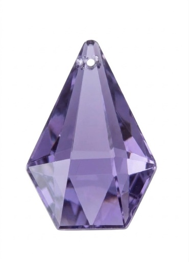 [10923] Gema acrílica gota hexagonal 28x20mm lila x 20 un. 