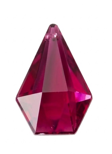 [10923] Gema acrílica gota hexagonal 28x20mm  fucsia x 20 un. 