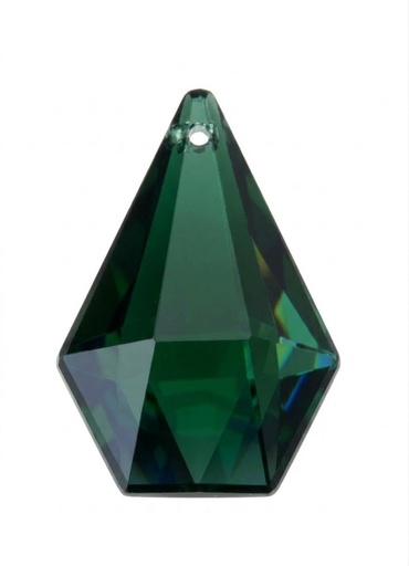 [10923] Gema acrílica gota hexagonal 28x20mm verde x 20 un.  
