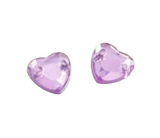 [10907] Gema acrílica corazón 14x14mm lila x 25 un.