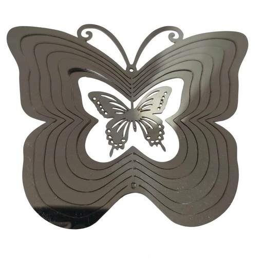 [12225] Mandala viento acero inoxidable mariposa 10cm
