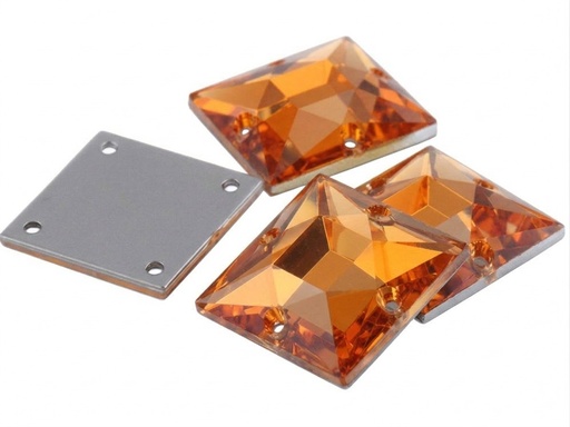 [10885] Gema acrílica cuadrada 25x25mm naranja x 10 un.    