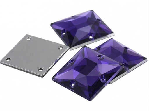[10885] Gema acrílica cuadrada 25x25mm violeta x 10 un.     