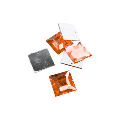 [10886] Gema acrílica cuadrada 16x16mm naranja x 30un.      