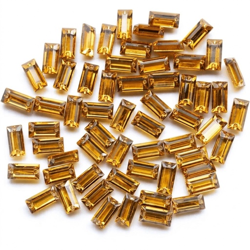 [10881] Gema acrílica rectangular 7x21mm dorado x 50 un.     