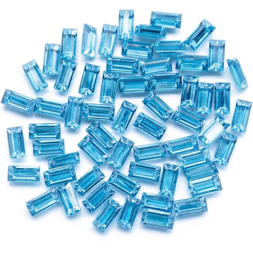 [10881] Gema acrílica rectangular 7x21mm azúl x 50 un.       