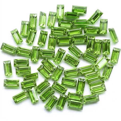 [10881] Gema acrílica rectangular 7x21mm verde manzana x 50 un.        