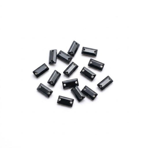 [10879] Gema acrílica rectangular 5x10mm negro x 100 un. 