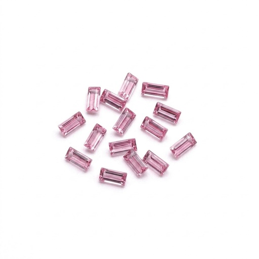 [10879] Gema acrílica rectangular 5x10mm rosa x 100 un.   