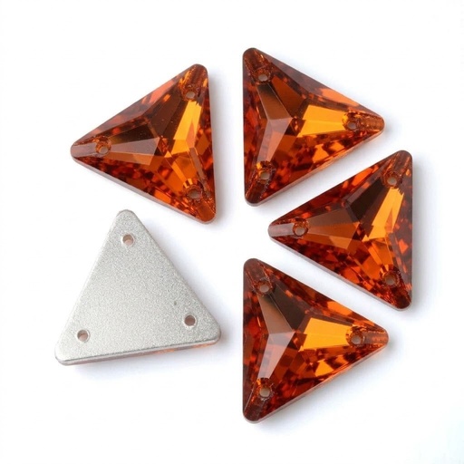 [10890] Gema acrílica triangular 15x15mm naranja x 30 un.   