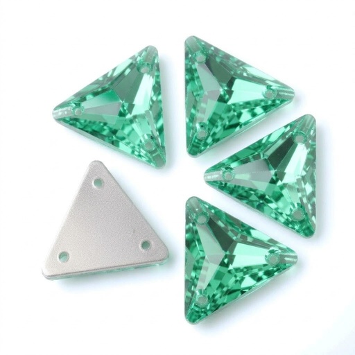 [10890] Gema acrílica triangular 15x15mm verde claro x 30 un.       