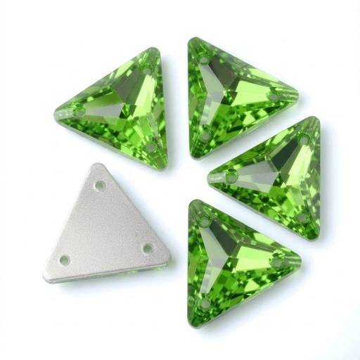 [10890] Gema acrílica triangular 15x15mm verde manzana x 30 un.     