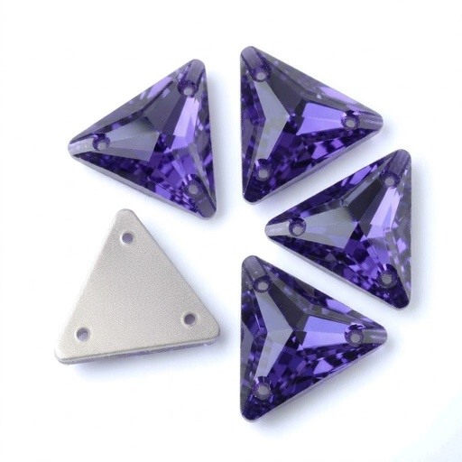[10890] Gema acrílica triangular 15x15mm violeta x 30 un.     