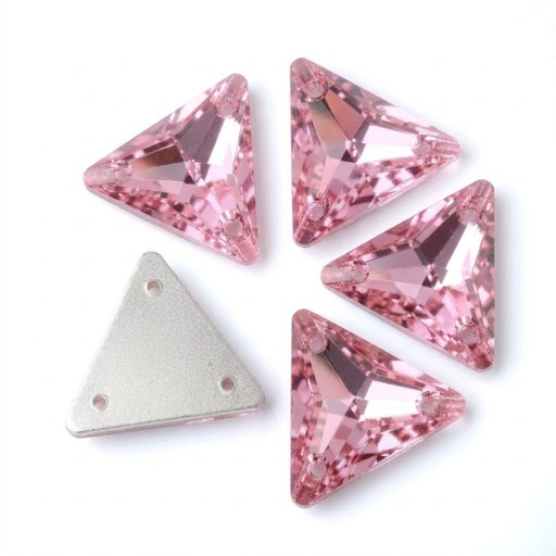 [10890] Gema acrílica triangular 15x15mm rosa x 30 un.        