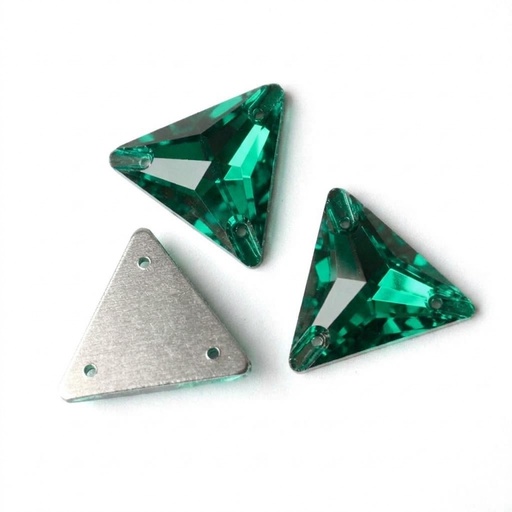[10889] Gema acrílica triangular 24x24mm verde x 20 un.      