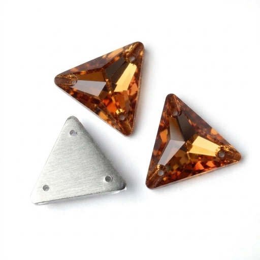 [10889] Gema acrílica triangular 24x24mm caramelo x 20 un.        