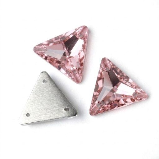 [10889] Gema acrílica triangular 24x24mm rosa x 20 un.          