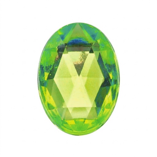 [10908] Gema acrílica oval 30x40mm verde manzana x 5un. 