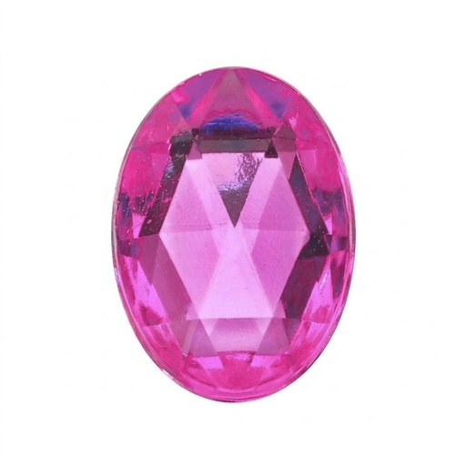 [10908] Gema acrílica oval 30x40mm fucsia x 5un.  