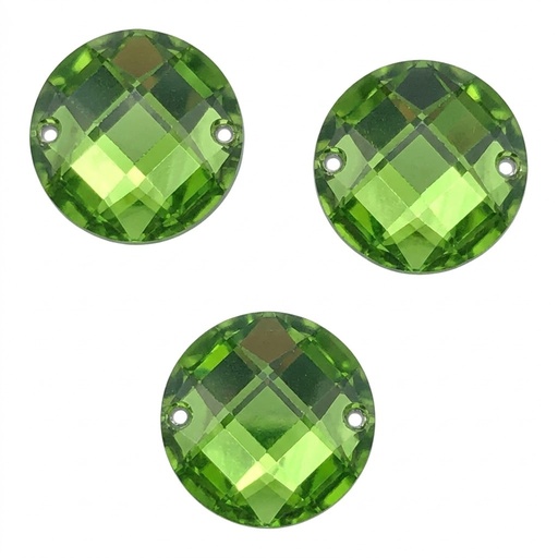 [10906] Gema acrílica redonda 36mm verde manzana x 10un. 