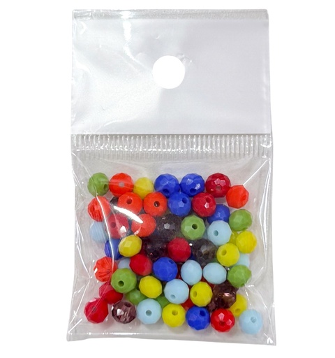 [10817] Cristal de roca 6mm 7 chakras x 70un 