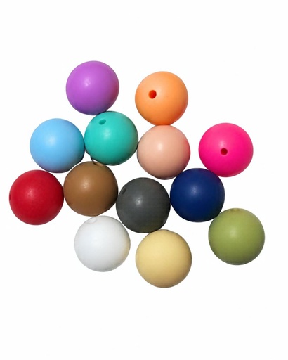 [12276] Bolita silicona lisa 15mm multicolor x 10 un 