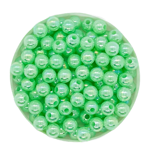 [10267] Perla plástica nacarada AB 6mm verde x 10gr