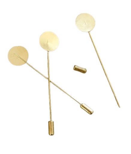 [10926] Pin solapero prendedor dorado 15mm*7.06 cm x 2un.