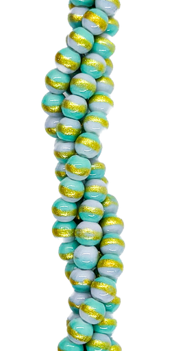 [10136] Vidrio bolita c/dorado 4mm x tira #3