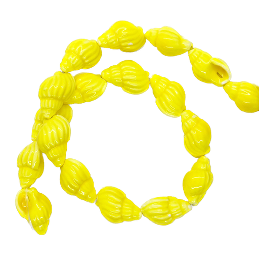 [10179] Caracol Cerámica 12x18mm amarillo x 20 un. 