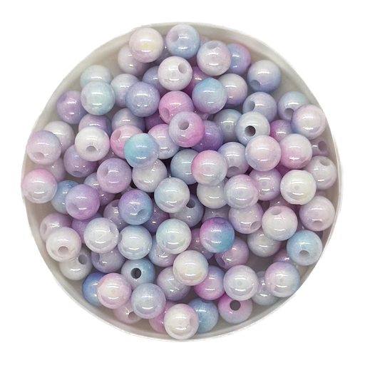 [10941] Perla plástica marmolada 6mm lila x 10g 