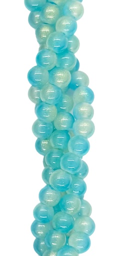 [10137] Vidrio bicolor bolita 6mm celeste x tira 