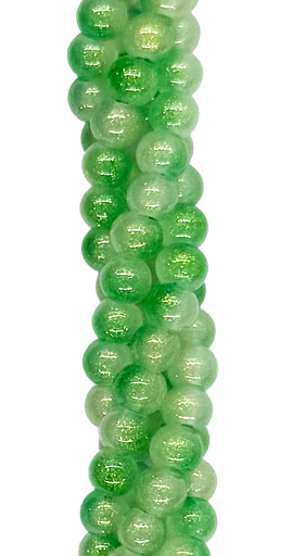 [10137] Vidrio bicolor bolita 4mm verde x tira 
