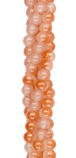 [10137] Vidrio bicolor bolita 4mm naranja x tira  