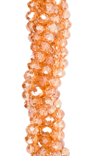 Cristal de roca 6mm durazno transparente tornasol